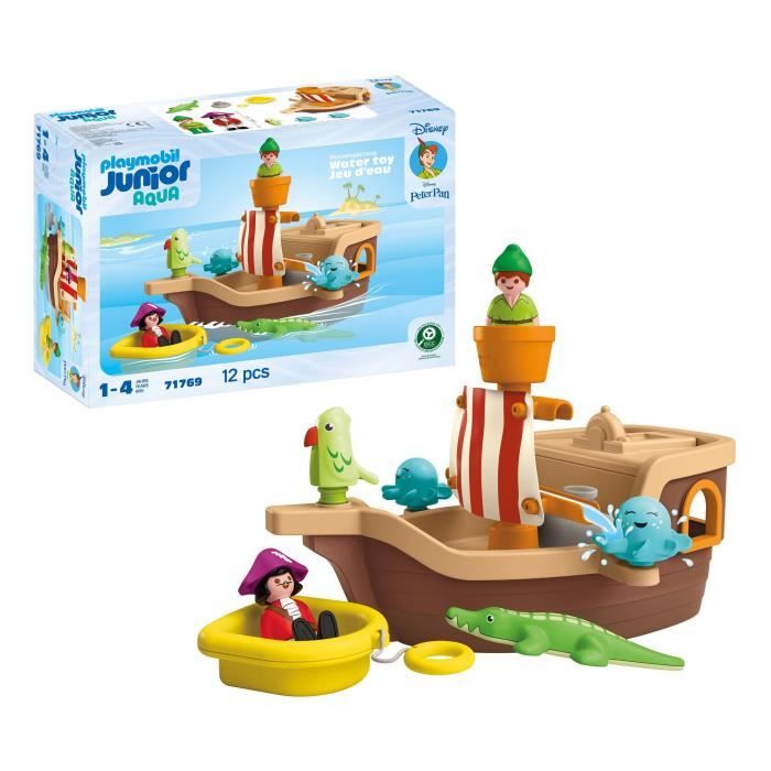 PLAYMOBIL Junior 71769 Peter Pan and Pirate Ship, Disney, 12 pieces, From 12 months