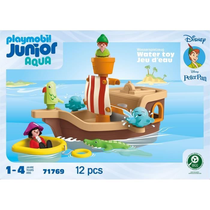 PLAYMOBIL Junior 71769 Peter Pan and Pirate Ship, Disney, 12 pieces, From 12 months