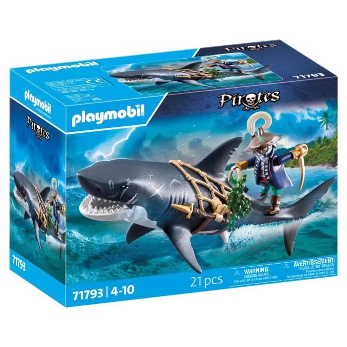 PLAYMOBIL 71793 Pirate and shark with articulated jaw