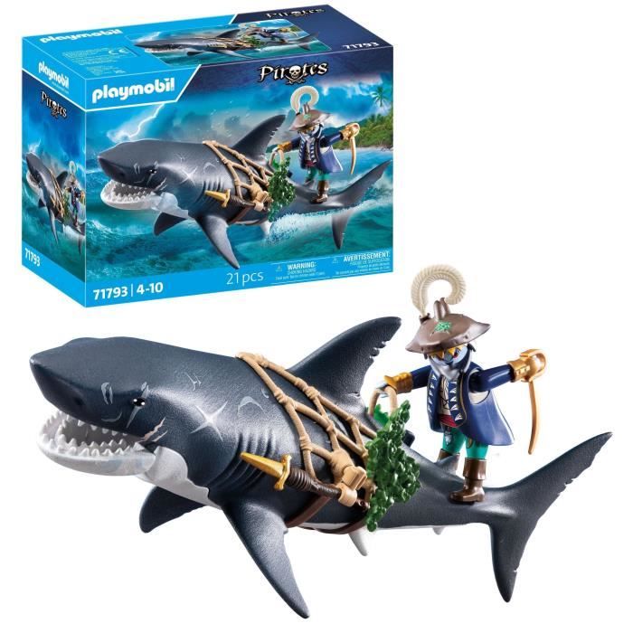 PLAYMOBIL 71793 Pirate and shark with articulated jaw