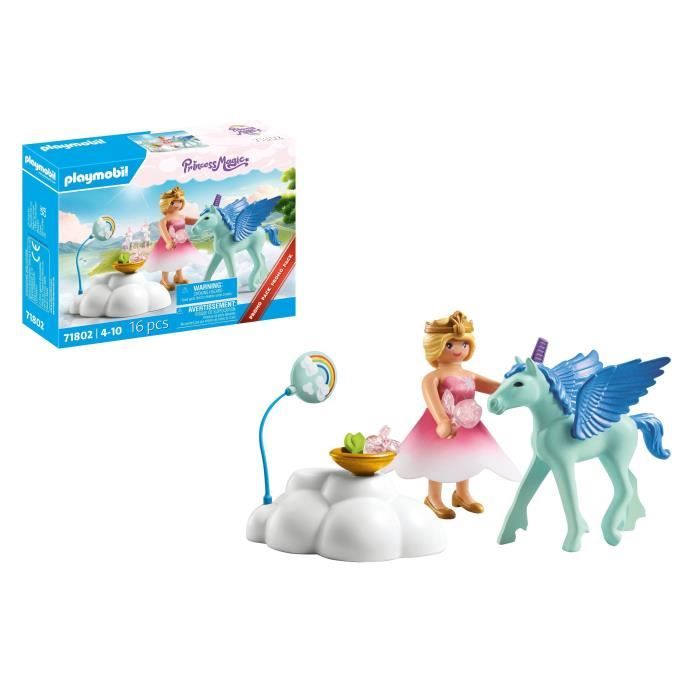 PLAYMOBIL 71802 Princess and Winged Foal with Cloud, Princess Magic, 16 pieces, Ages 4+