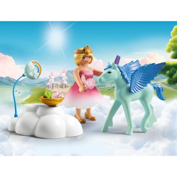 PLAYMOBIL 71802 Princess and Winged Foal with Cloud, Princess Magic, 16 pieces, Ages 4+