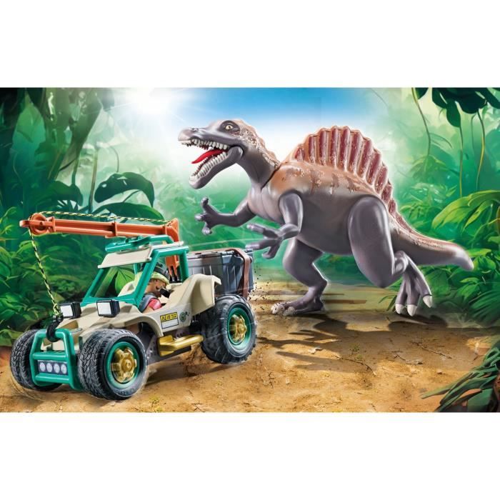 PLAYMOBIL 71820 Spinosaurus, Researcher and Vehicle with Swivel Crane, Dinos, 60 Pieces, Ages 4+