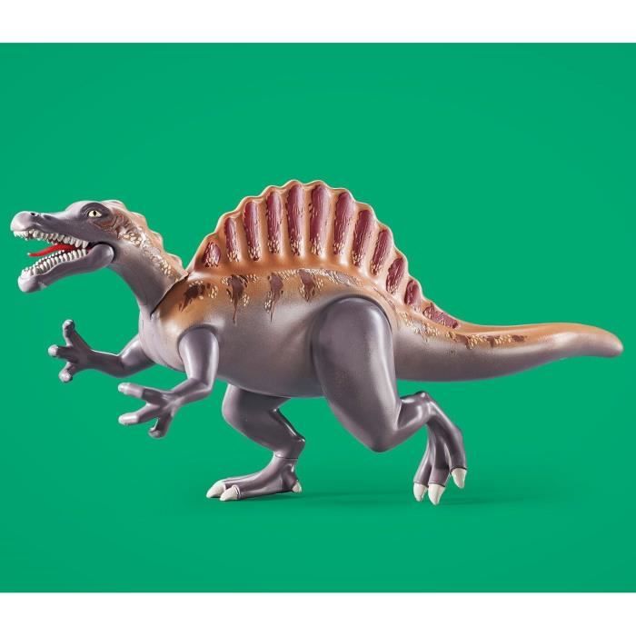 PLAYMOBIL 71820 Spinosaurus, Researcher and Vehicle with Swivel Crane, Dinos, 60 Pieces, Ages 4+
