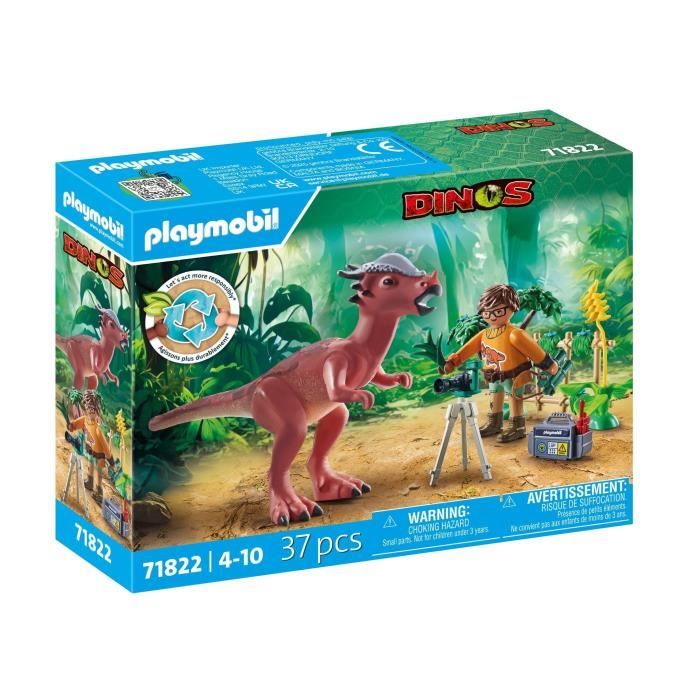 PLAYMOBIL 71822 Stygimoloch, Researcher and Accessories, Dinos, 37 pieces, Ages 4+