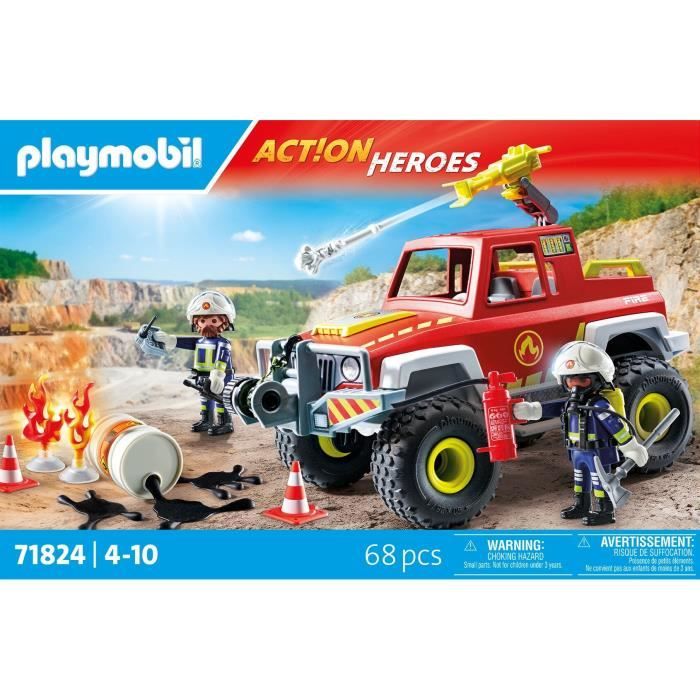 PLAYMOBIL 71824 Fire engine with flaming canister