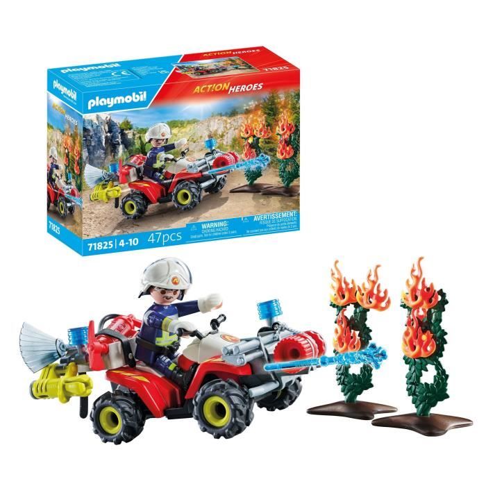 PLAYMOBIL 71825 Firefighter with quad and burning shrubs