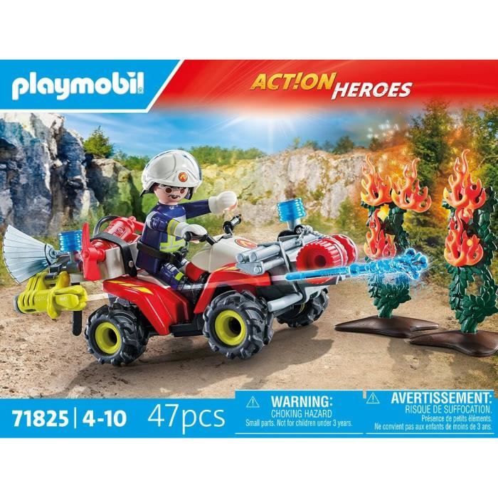 PLAYMOBIL 71825 Firefighter with quad and burning shrubs