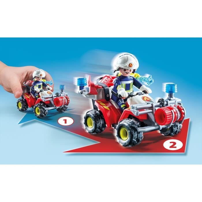 PLAYMOBIL 71825 Firefighter with quad and burning shrubs