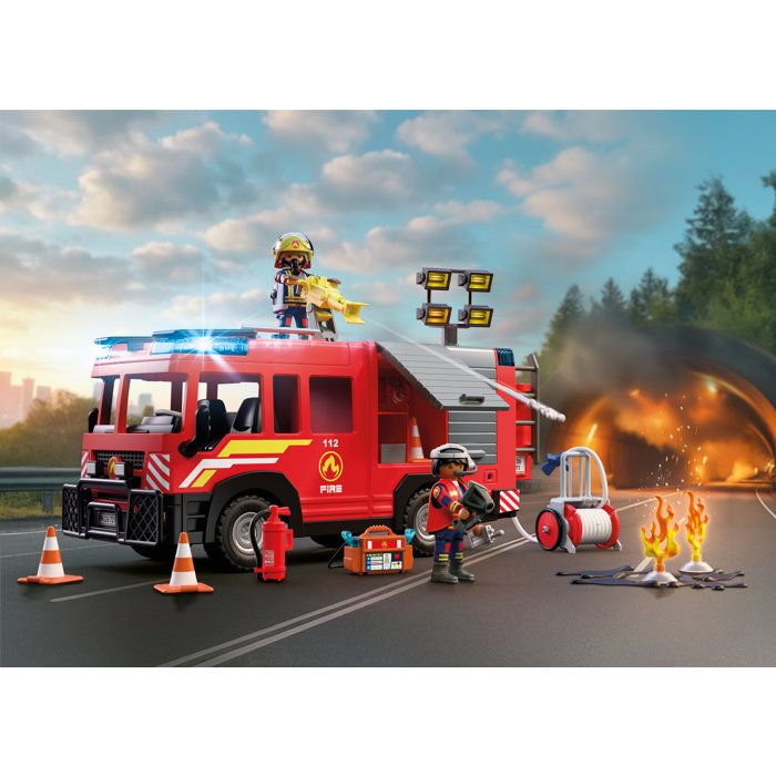 PLAYMOBIL 72193 Fire Department VSAV Truck, City Action Firefighters, 126 pieces, ages 4 and up