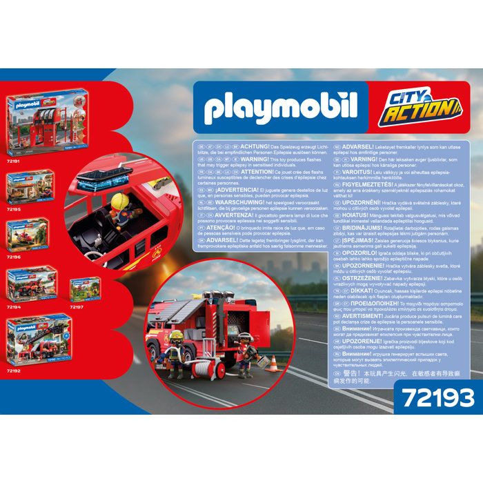 PLAYMOBIL 72193 Fire Department VSAV Truck, City Action Firefighters, 126 pieces, ages 4 and up
