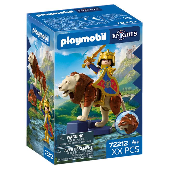 PLAYMOBIL 72212 Lion and Golden Knight, Adventure: The Knights, 18 pieces, Ages 4 and up
