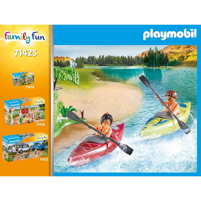 PLAYMOBIL 71425 Family and Tent - Contains 3 figures, 3 bikes and many accessories. - Camping World