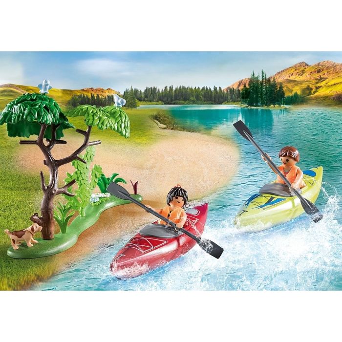PLAYMOBIL 71425 Family and Tent - Contains 3 figures, 3 bikes and many accessories. - Camping World
