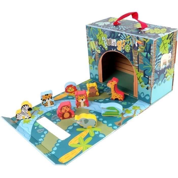 Safari Playhouse - PLANeTE BOIS - FSC - 10 Pieces - Children's Game - From 18 Months