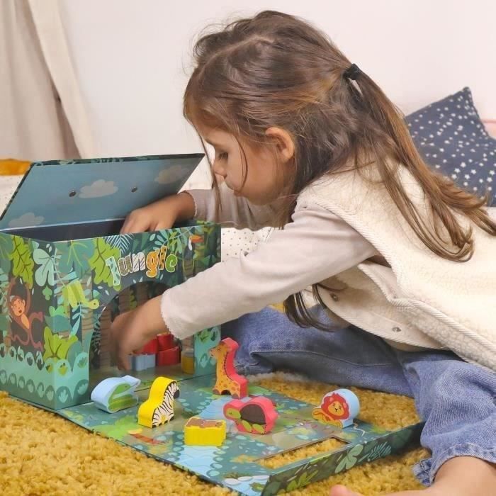 Safari Playhouse - PLANeTE BOIS - FSC - 10 Pieces - Children's Game - From 18 Months