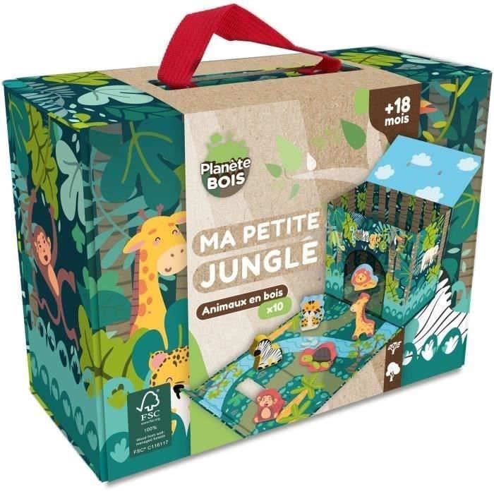 Safari Playhouse - PLANeTE BOIS - FSC - 10 Pieces - Children's Game - From 18 Months