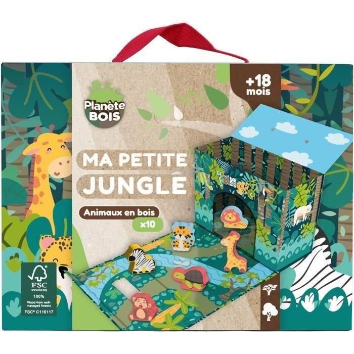 Safari Playhouse - PLANeTE BOIS - FSC - 10 Pieces - Children's Game - From 18 Months