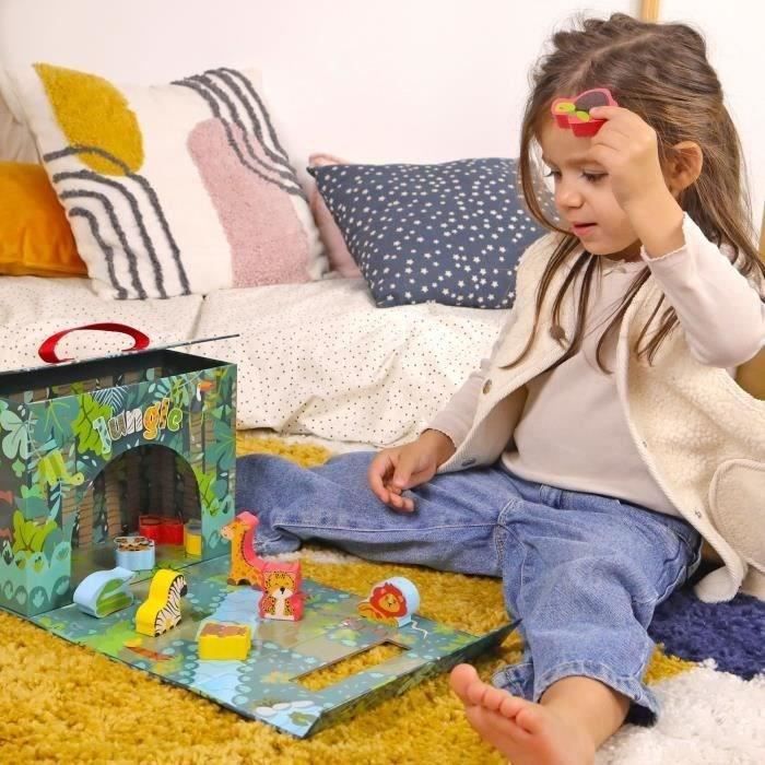 Safari Playhouse - PLANeTE BOIS - FSC - 10 Pieces - Children's Game - From 18 Months