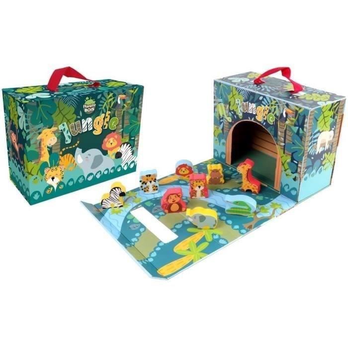 Safari Playhouse - PLANeTE BOIS - FSC - 10 Pieces - Children's Game - From 18 Months