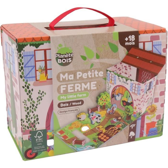 Farm Playhouse - PLANeTE BOIS - FSC - 12 Pieces - Children's Game - From 18 Months