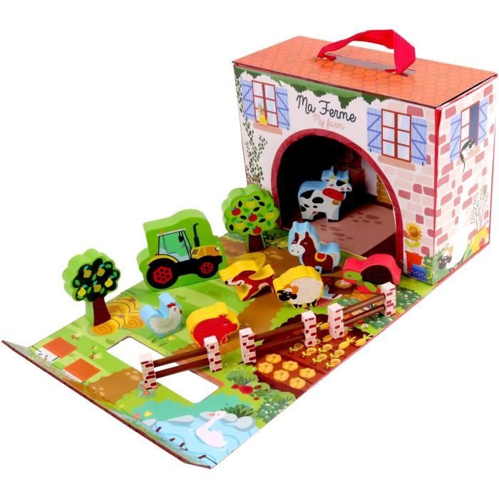 Farm Playhouse - PLANeTE BOIS - FSC - 12 Pieces - Children's Game - From 18 Months