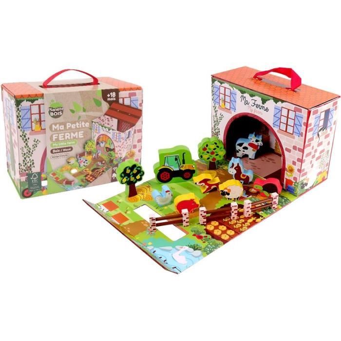 Farm Playhouse - PLANeTE BOIS - FSC - 12 Pieces - Children's Game - From 18 Months