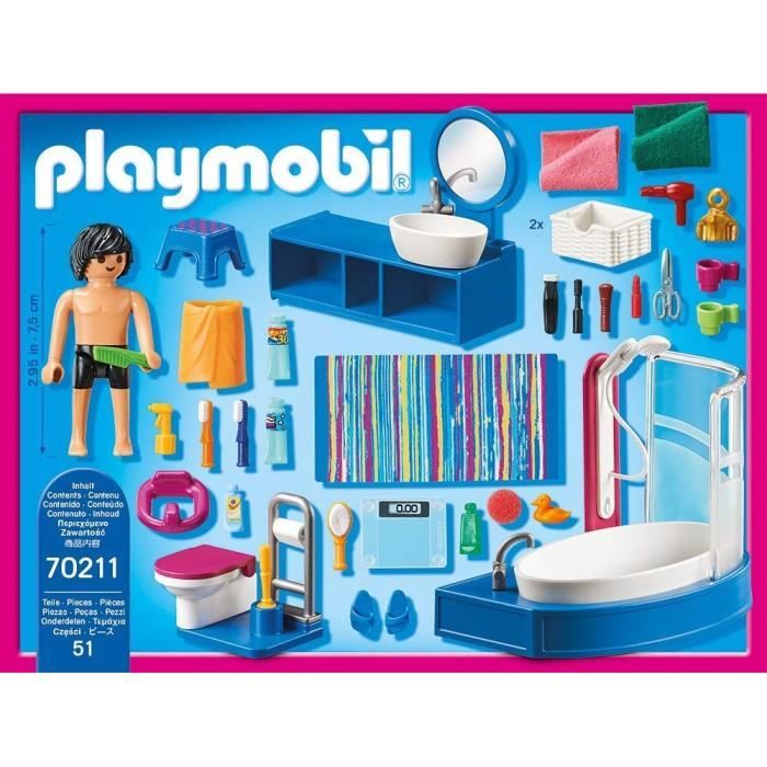 PLAYMOBIL 70211 - Dollhouse La Maison Traditionnelle - Bathroom with bathtub - New for 2020