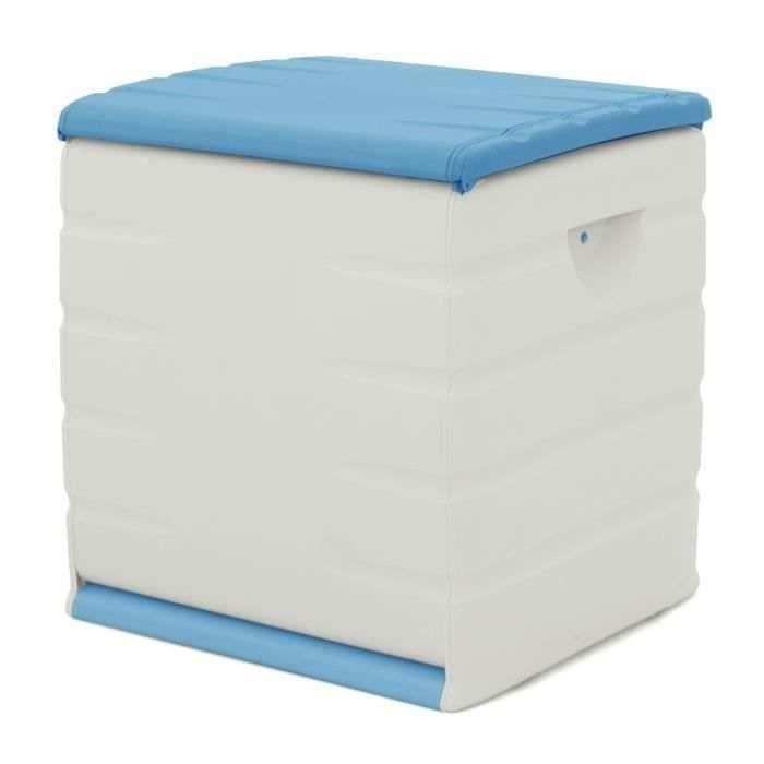 Plastiken padlockable chest with casters - 190 l - functional and aesthetic - beige and blue