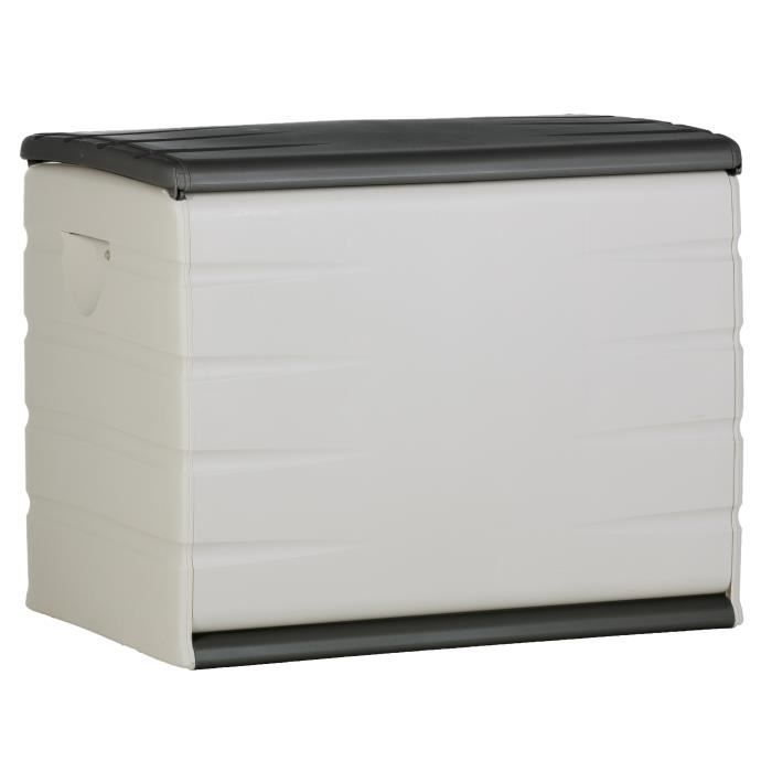 PLASTIKEN 260L storage box - Functional and aesthetic indoor/outdoor - Padlockable with casters - 80 x 61 x 53cm