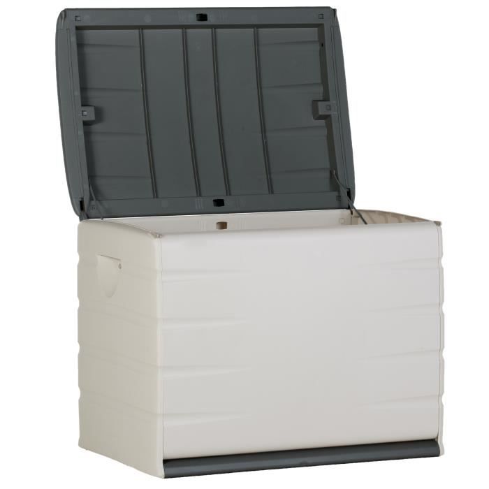 PLASTIKEN 260L storage box - Functional and aesthetic indoor/outdoor - Padlockable with casters - 80 x 61 x 53cm