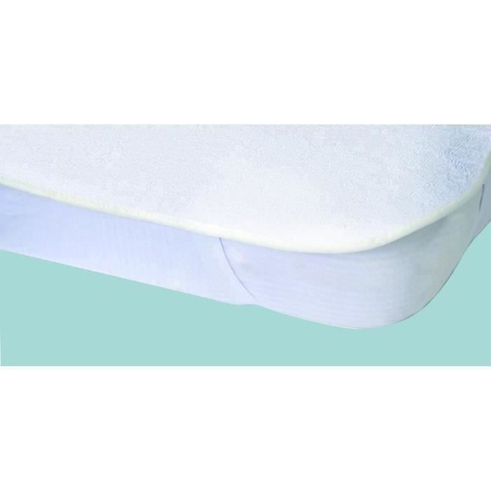 Alese waterproof mattress protector Elasretane terry towel 100% cotton 80x190 cm white
