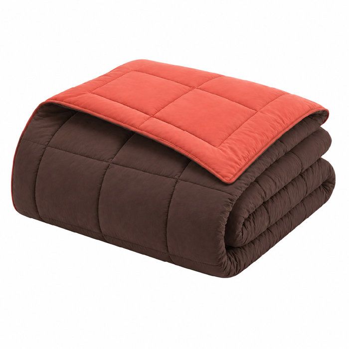 Duvet Microfiber 400g / m² CALGARY Chocolate & Coral 220x240cm