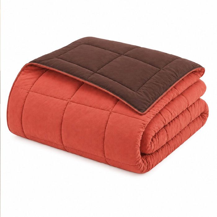 Duvet Microfiber 400g / m² CALGARY Chocolate & Coral 220x240cm