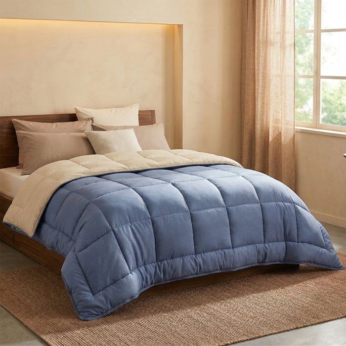 Microfiber Duvet 400g/m² CALGARY Petrol & Mastic 220x240cm