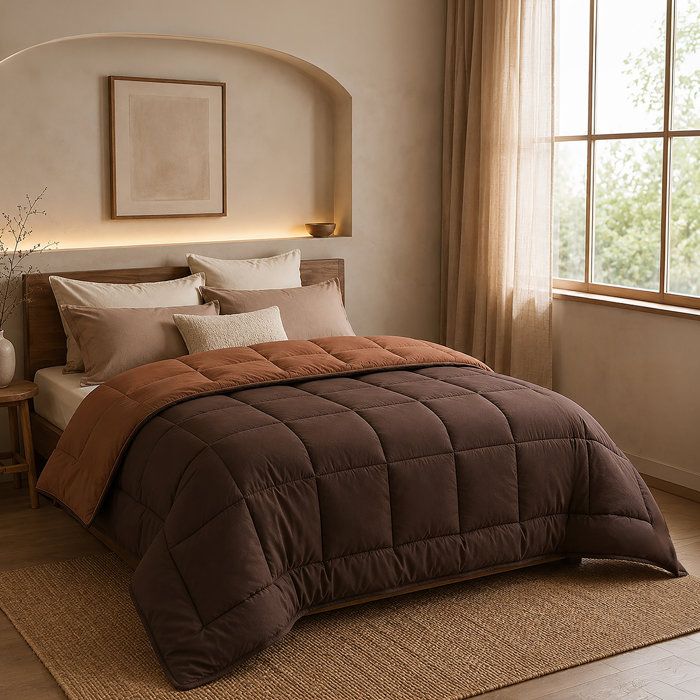 CALGARY Hot duvet microfiber 400g/m² Choco & MOKA 200x200cm
