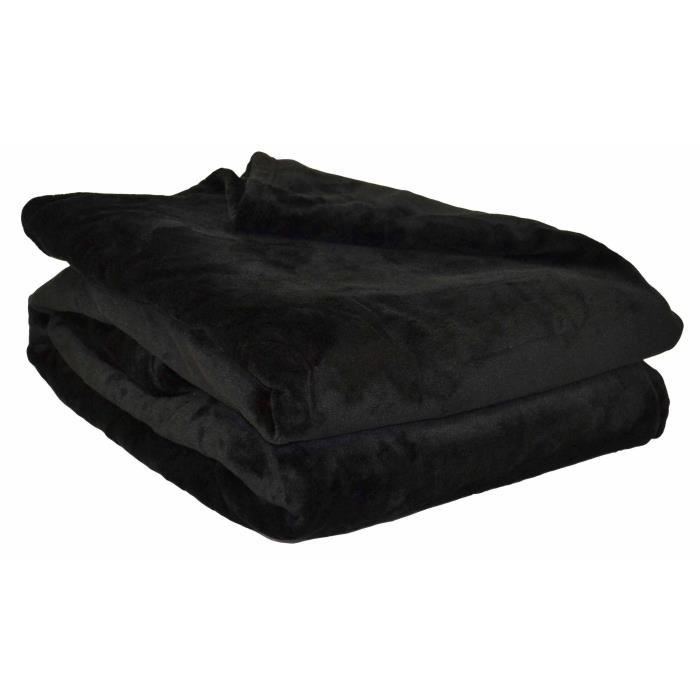 Plaid microflanelle 130x170 cm Noir