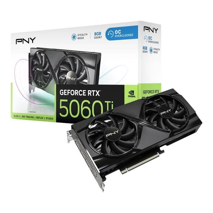 PNY - Graphics card - GeForce RTX 5060 Ti - 8GB - Overclocked Dual Fan DLSS 4