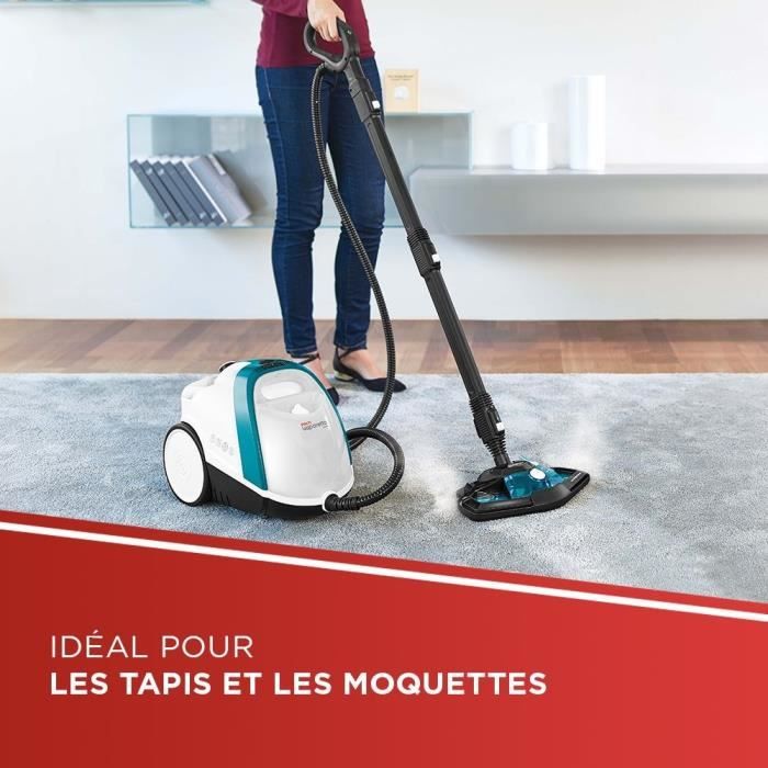 POLTI Vaporetto Smart 100 T - Steam cleaner - Unlimited autonomy - 4 bar - 110g/min - 1500W - 9 Accessories - Turquoise