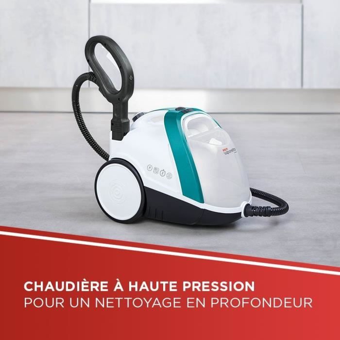 POLTI Vaporetto Smart 100 T - Steam cleaner - Unlimited autonomy - 4 bar - 110g/min - 1500W - 9 Accessories - Turquoise