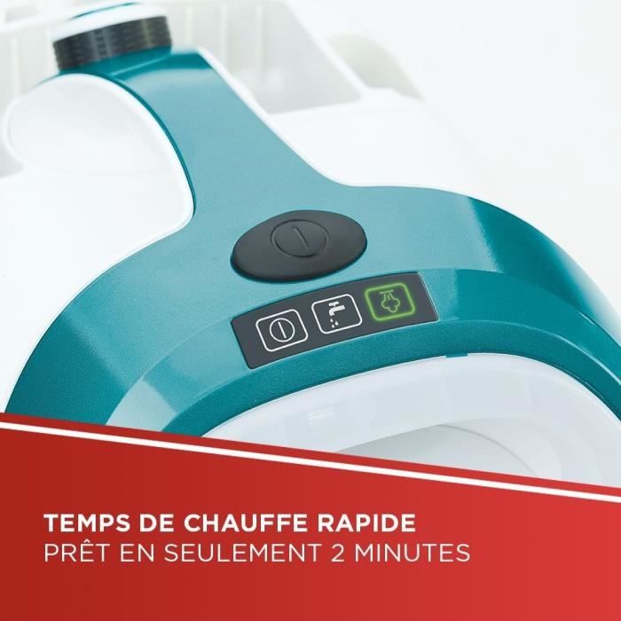 POLTI Vaporetto Smart 100 T - Steam cleaner - Unlimited autonomy - 4 bar - 110g/min - 1500W - 9 Accessories - Turquoise