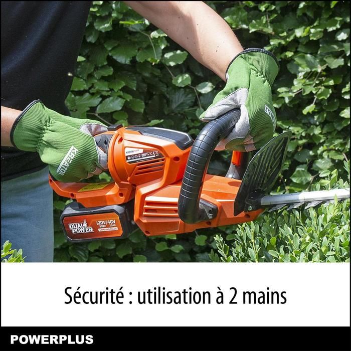 Dual Power Height Size Powdpg7536 - 40 V battery, without battery or charger, 670 mm blade, 22 mm deviation