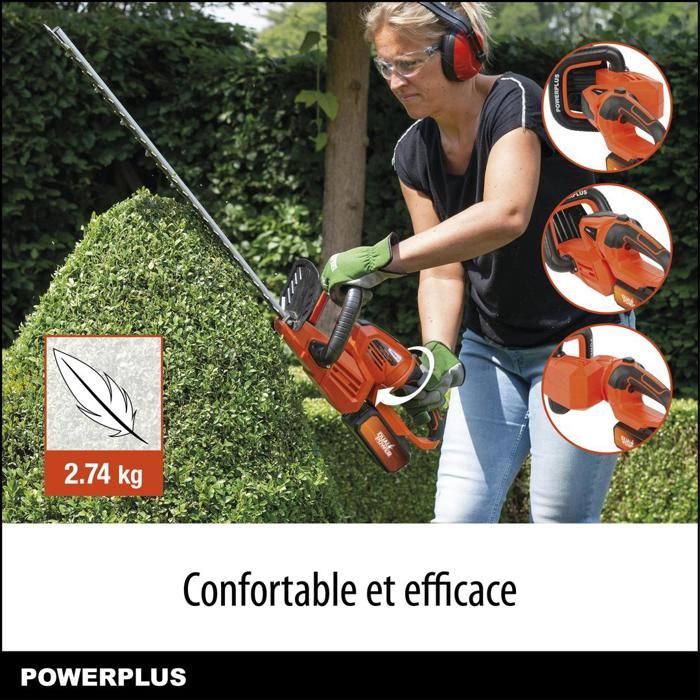 Dual Power Height Size Powdpg7536 - 40 V battery, without battery or charger, 670 mm blade, 22 mm deviation