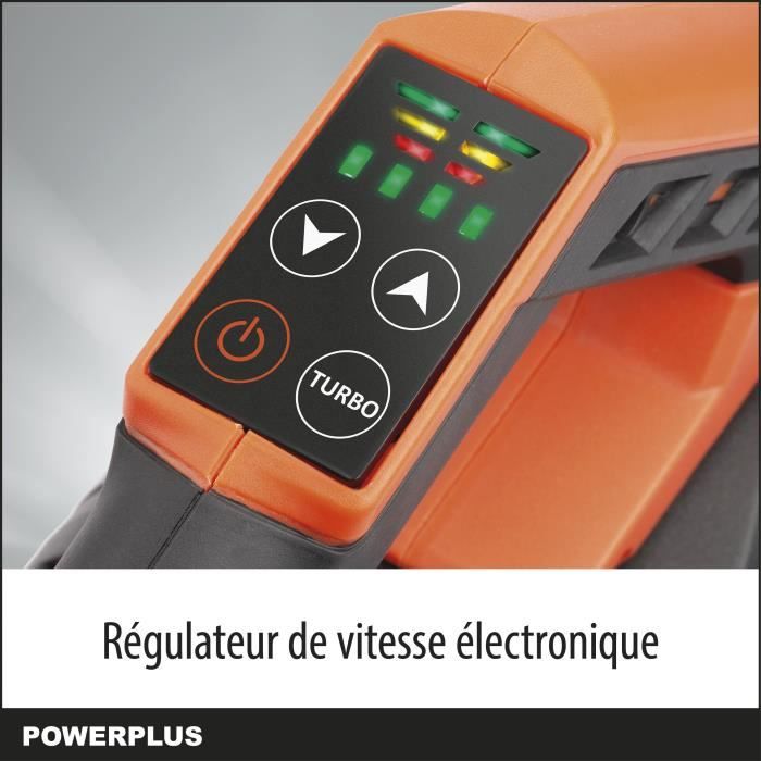 Dual Power blower of PowDPG7526 - 40 V battery sheets, leaves, 200 km/h, without battery or charger