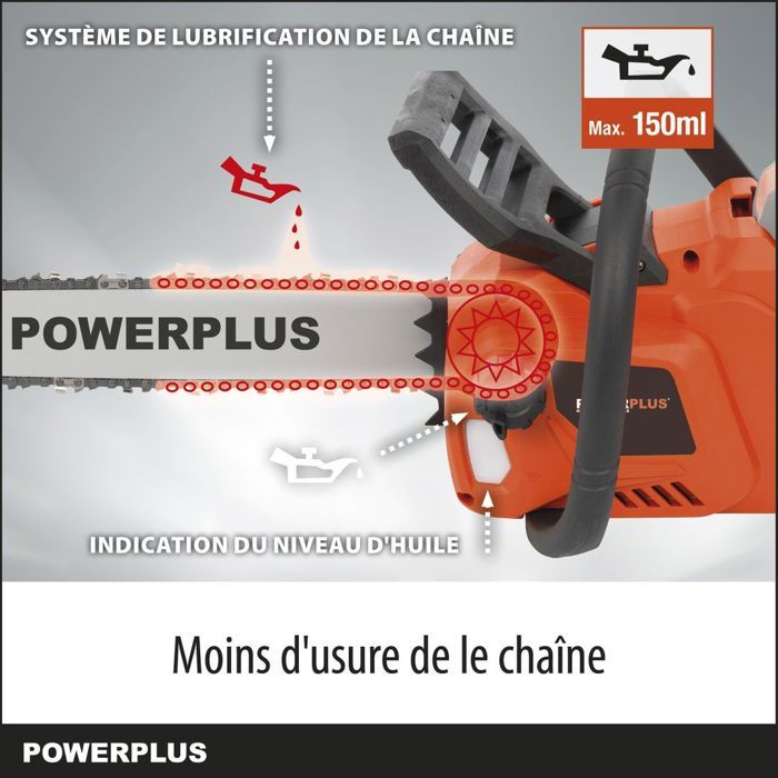 PowerPlus Dual Power Powdpg7576 - 40 V battery chainsaw, 350 mm guide, without battery or charger