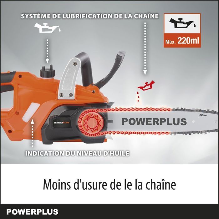 PowerPlus Dual Power Powdpg7570 - 20 V battery chainsaw, 300 mm guide, without battery or charger