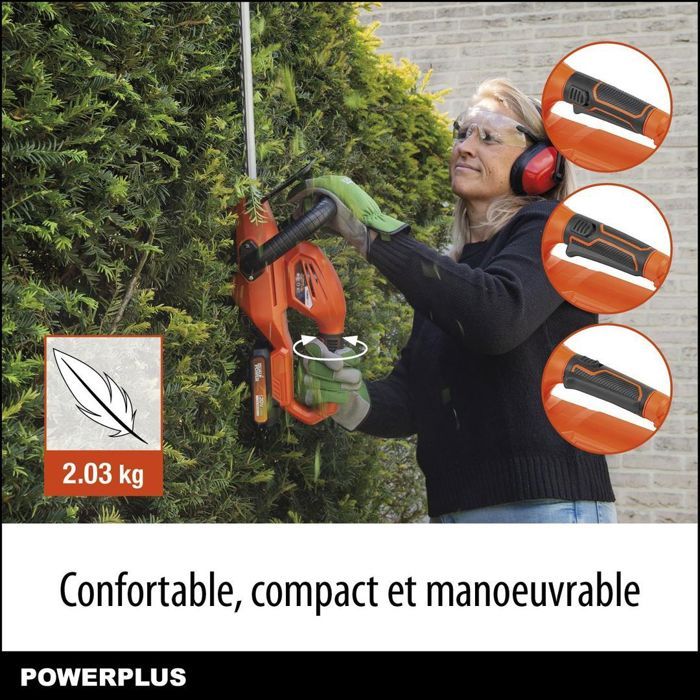 Dual Power Height Size Powdpg75320 Battery - 20 V, Battery and charger included, 580 mm blade, 18 mm deviation