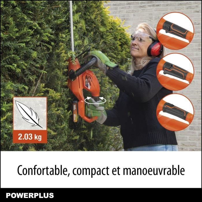 Dual Power Height Size Powdpg75320 Battery - 20 V, Battery and charger included, 580 mm blade, 18 mm deviation