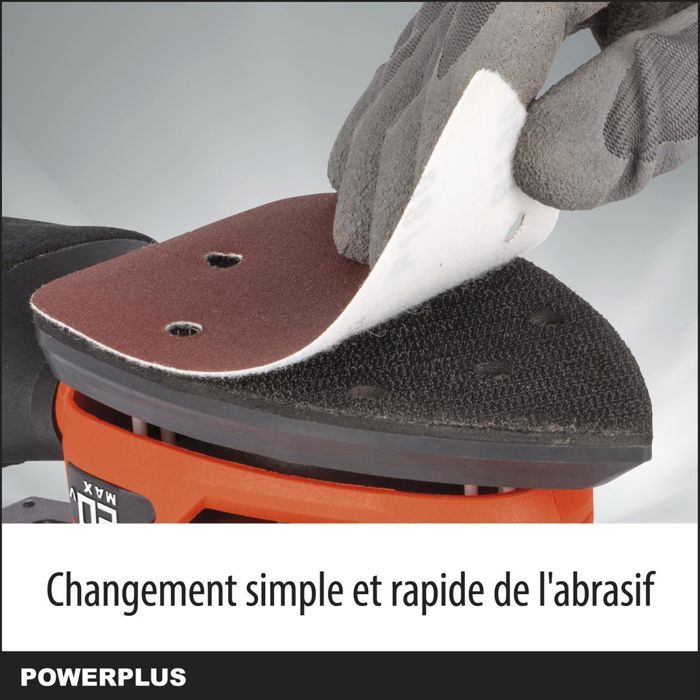 Multi -wireless sander 20V + 1x abrasive 80g - Dual Power Powdp50200 - Delivered without battery or charger