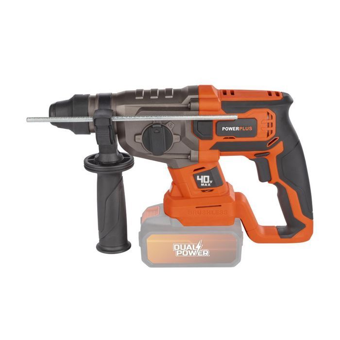 Wireless prank hammer 40V 5J SDS -Plus Brushless + 5 Accessories - Dual Power Powdp15680 - Delivered without battery or charger